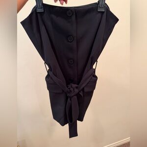 Black Buttoned Dress with Belt